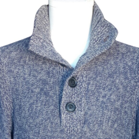 Kenneth Cole Unlisted SZ M Mock Neck 4 Button Pullover Blue Men's Cotton Sweater - Picture 13 of 15